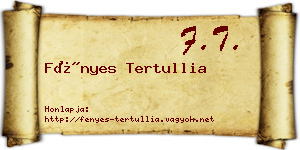 Fényes Tertullia névjegykártya